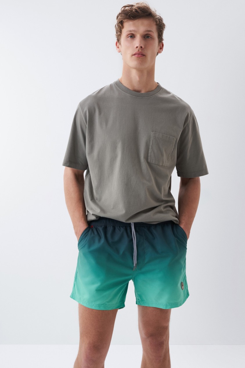 SWIM SHORTS WITH GRADIENT EFFECT